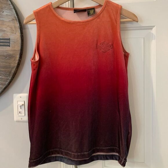 Harley Davidson Velvet Ombré Tank Top sz M - Picture 1 of 5